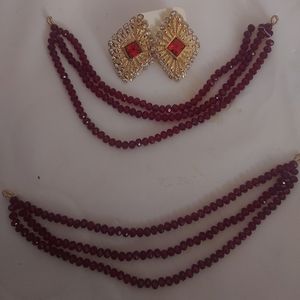 Red Earrings with Sahara. Indian Pakistani jewelry